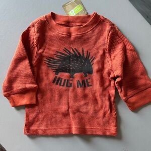 3-6M kids Orange Porcupine Shirt